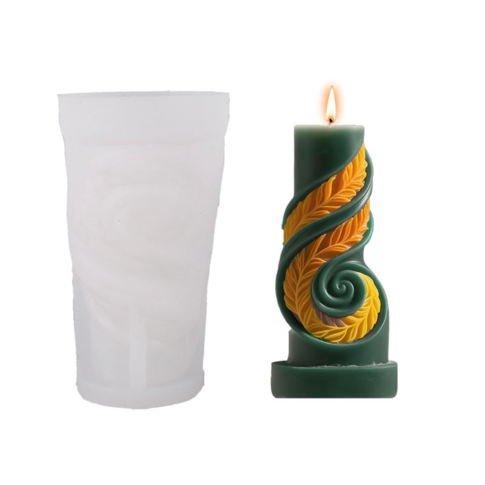 Jazuaiao Embossed Wheat Molds Multipurpose Cylinder Silicone for Epoxy Resin Making Soap Gypsum Decoration Soap Molds