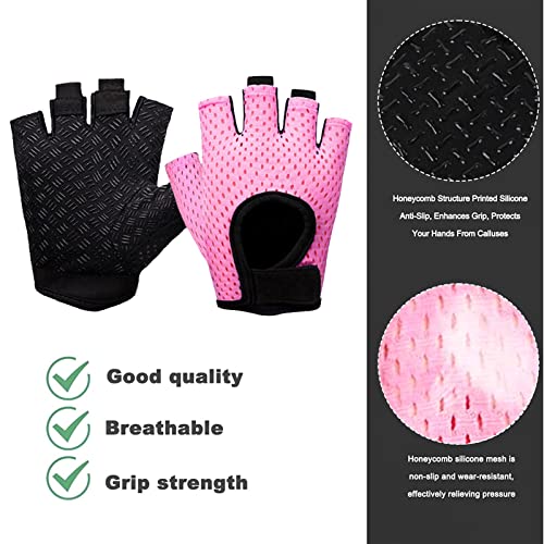 GWAWG 1 Pair Gym Gloves with Wrist Strap Elastic Back Mesh for Full Palm Protection, Lightweight Breathable for Women weightlifting, Home Gym, Cycling, Mountaineering, outdoor sports - Image 5