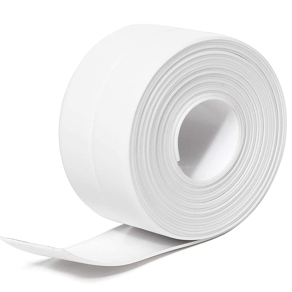 Turbid Adhesive Tape - Waterproof Caulk Strip for Kitchen, Bathroom, Shower, Toilet, Sink, Gas Stove, Wall Corner - 1.5 IN x 5 Ft - Ideal Gap Filler for Walls and Joints (White) (B0CPPZCVNF) Amazon Price History, Amazon Price Tracker