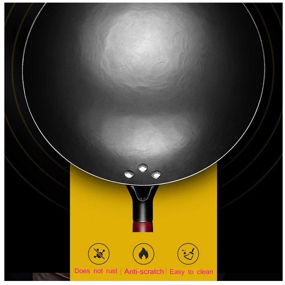 Wok de hierro fundido martillado 34 cm miniatura 4