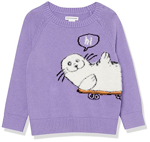 Image of Amazon Essentials Girls and Toddlers' Knitted Pullover Crewneck Sweater