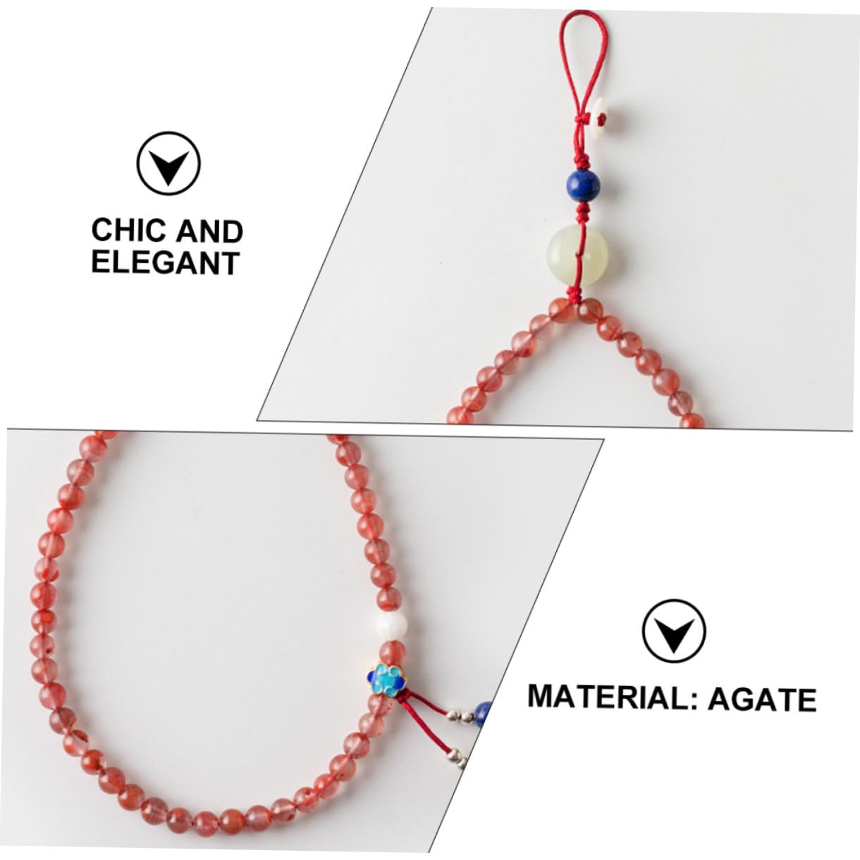 COLLBATH Cordino per Telefono in Plastico Rosso Design Staccabile, Laccio da Polso Corto per Cellulare e Fotocamera, Accessorio Pratico per Mantenere gli Oggetti al Sicuro