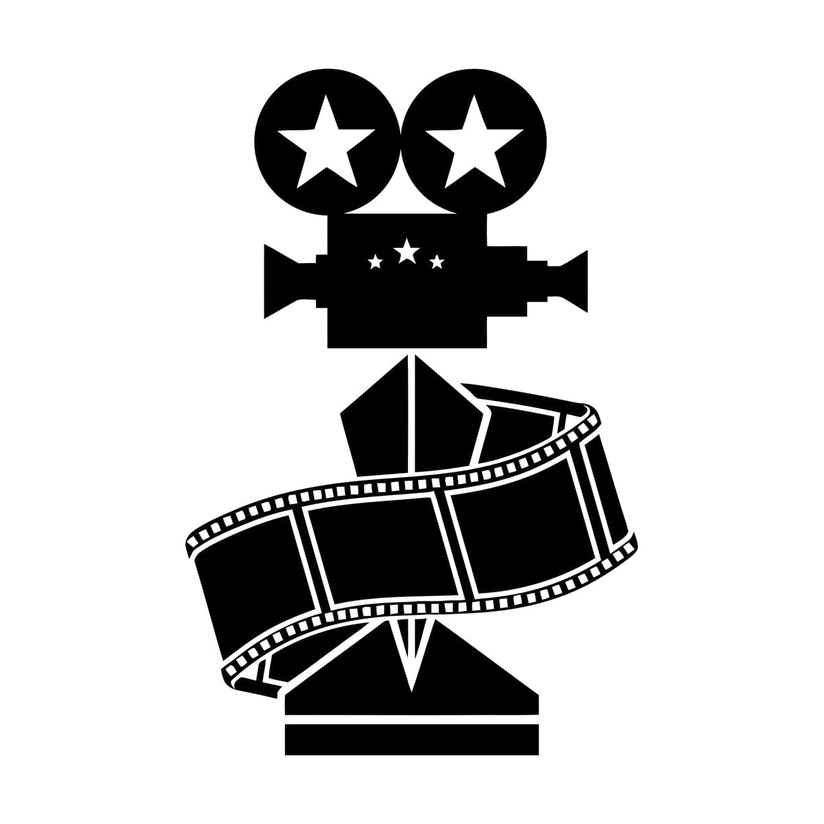 Wall Stickers Cinema Films Camera Movie Best Actress Stars 48x74.3cm Removable Without Leaving Glue Large Black โ image 1