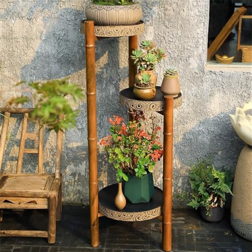 Soporte para macetas de madera antigua con acabado elegante para bonsáis 8