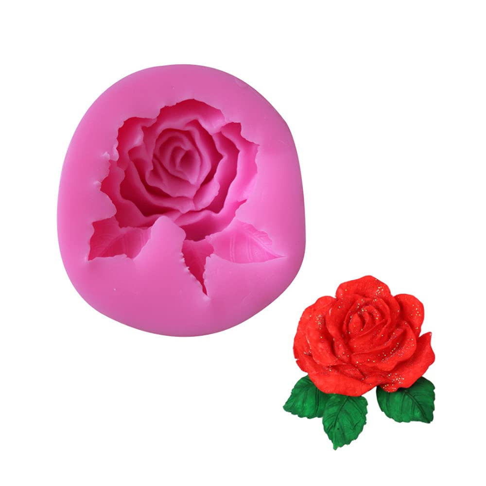 Juliyeh Rose Shape Silicone Mould Cake Decorating Silicone Fondant Mould for Polymer Clay Candy Chocolate Fondant Cake Decoration