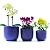Homephyte 4 + 5 + 6 Inch Ceramic Pot for Indoor-Outdoor Plants, Succulents Plant Pots, Orchid Flower Pots with Drainage Hole, Modern Stoneware Pots Planter, Set of 3 (Dark Blue, 4+5+6 Inch)