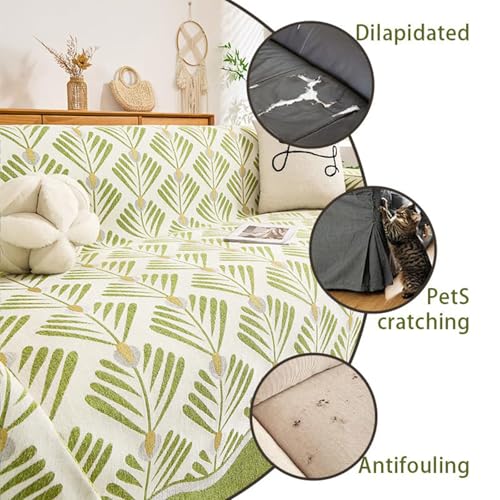 Housse de canapé géométrique 180x300 cm réversible en chenille lavable A - 4