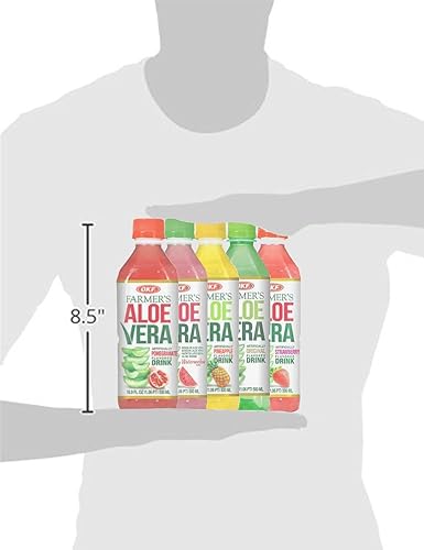 Miniatura 7 de OKF Farmer's - Paquete variado de bebidas de aloe vera con sabor a granada, piña, fresa, sandía (botellas de 16.9 onzas líquidas, 10 unidades)
