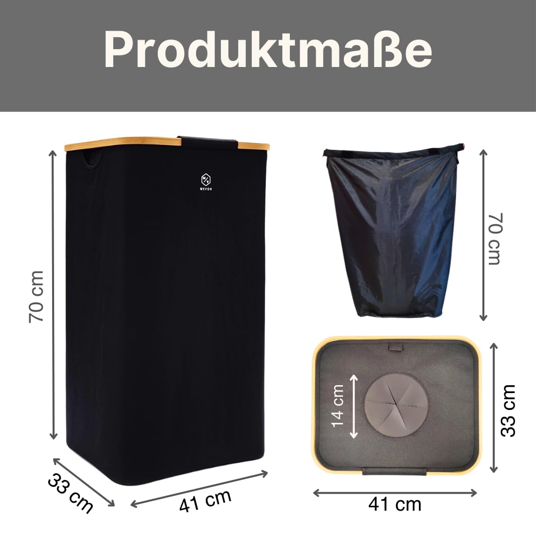 Pfandflaschen Sammelbehälter mit waschbarer Innentasche – Recycling-Behälter für PET-Flaschen und Dosen – Leicht aufzubauen, platzsparend – Perfekt für Mülltrennung in Küche oder Büro, XXL (Schwarz)