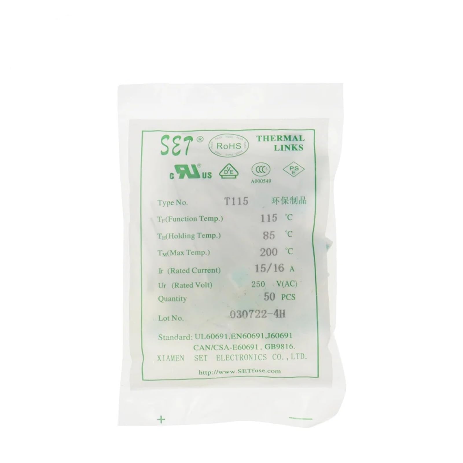 10PCS Blitzschutz Temperatur Sicherung 10A 15A 16A Quadratische 115C 136C ThermostatThermal Schutz(15A 16A 115C)