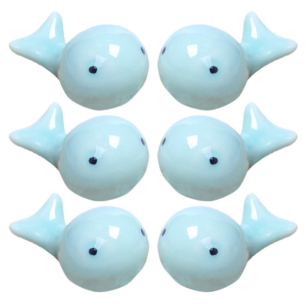 MRKU Chopstick Rest Chopsticks Holders Restaurant Porcelain Dolphin Shape Pillow Spoon Fork Knife Dinnerware Tableware Stand Gift 6pcs Decor Gift