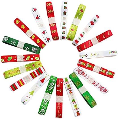 Chenkou Craft 12 yardas 58" 0.394 in Feliz Navidad algodón & poliéster grogrén cinta apliques artesanía (38" (10 mm) cintas de Papá Noel) (mezcla,