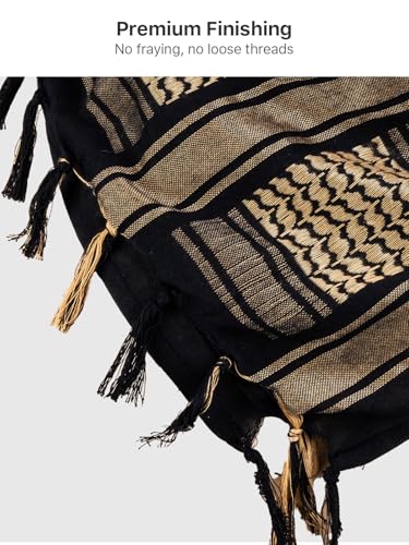 Image of FREE SOLDIER 100% Cotton Scarf Military Shemagh Tactical Desert Keffiyeh Head Neck Scarf Arab Wrap with Tassel 43x43 inches