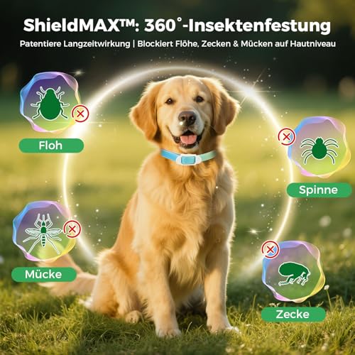 Zeckenhalsband für Hunde 69cm, Wasserdicht & Verstellbar Zeckenschutz Hund Verhindert Leishmaniose-Übertragung, 8 Monate Schutz Bunt