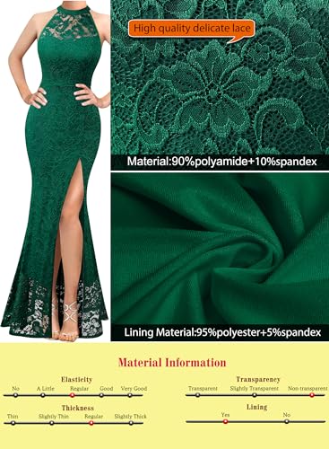 Image of VFSHOW Womens Formal Sexy Halter High Slit Prom Wedding Guest Maxi Dress 2023 Illusion Sweetheart Neckline Evening Long Gown