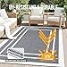 OLANLY Outdoor Rug 5x8 ft Waterproof, Reversible Outdoor Plastic Straw Rug, RV Mat, Indoor Outdoor Carpet Clearance for Patio, Camping, Balcony, Deck, Backyard, Grey & White