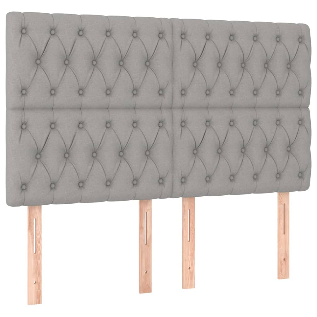 Cabecero de cama LED gris claro, 144 x 7 x 118/128 cm, altura ajustable con cambio de color, funda de tela acolchada, para dormitorio moderno, para jóvenes y adultos