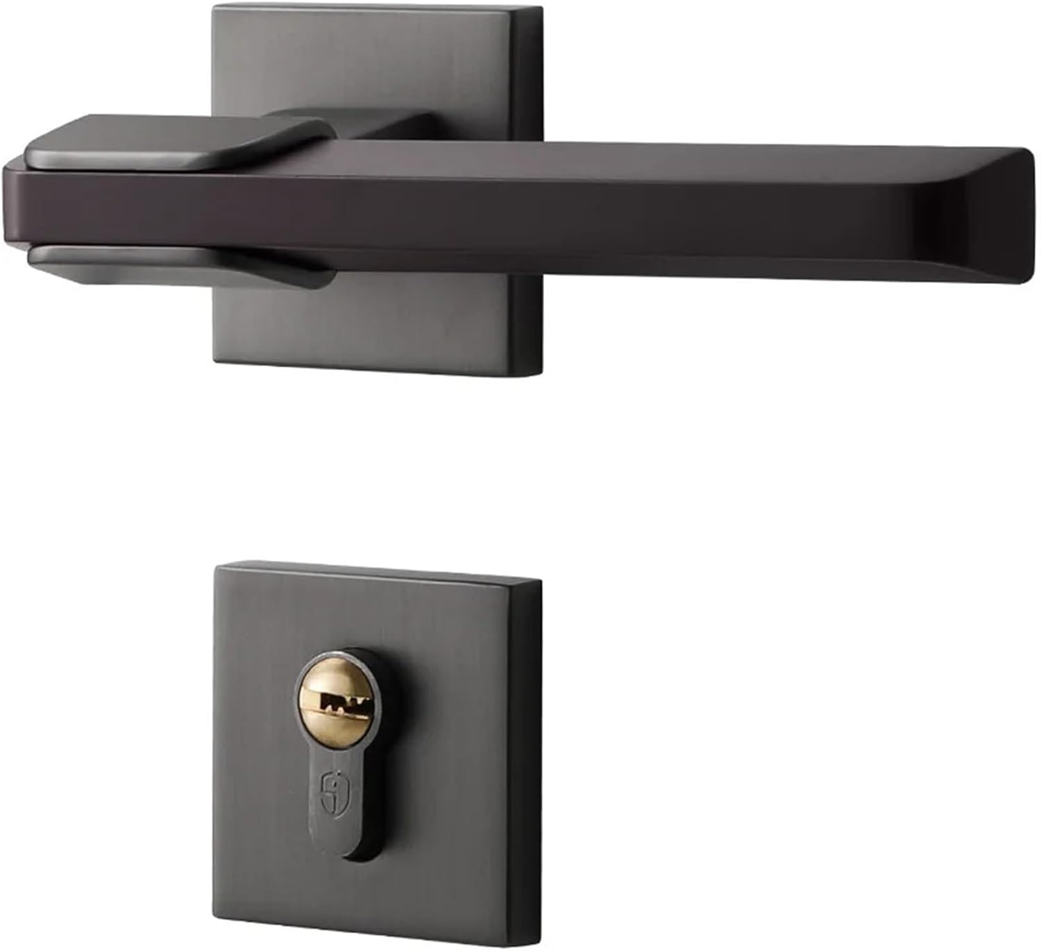 Door Lock Modern Door Handle Indoor Bedroom Door Lock Mute Magnetic Split Lock Black Steel Color Home Wooden Door Lock 1Pcs