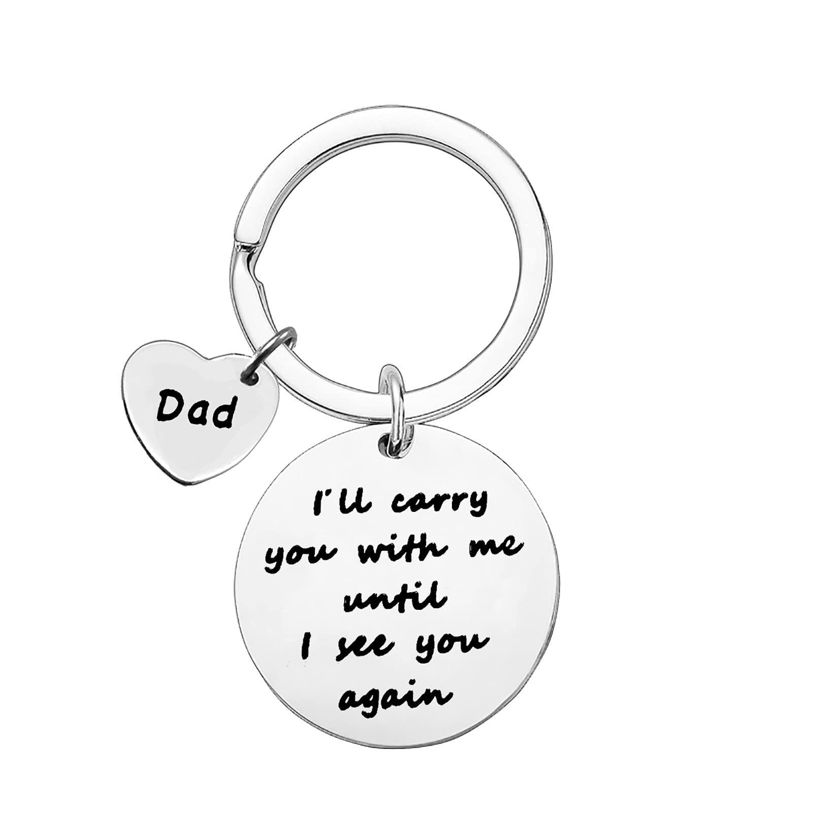 BaipiluMemorial Gift for Loss of Father Dad Memorial Keychain Remembrance Jewelry for Loss of Dad Sympathy Gift for Loss Father In Memory Of Daddy Keyring Bereavement Gift for Son Daughter
