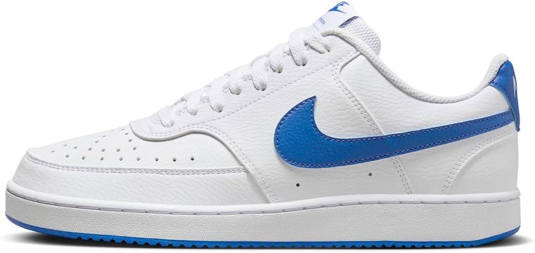 NIKE Court Vision Low Men's Shoes, WHITE/ROYAL BLUE-WHITE, 7 UK