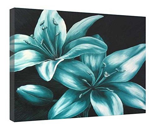 Impression sur toile Nénuphar glacé encadrée en bois 40,6 x 50,8 cm pour salon