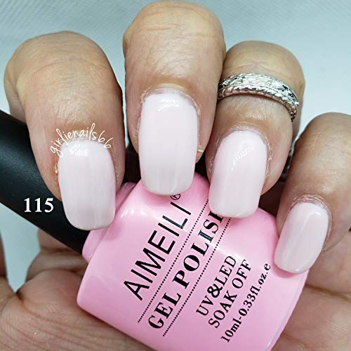 AIMEILI UV LED Gellack ablösbarer Gel Nagellack Rosa Gel Polish - Bryophyllum Pinnatum (115) 10ml – Bild 5