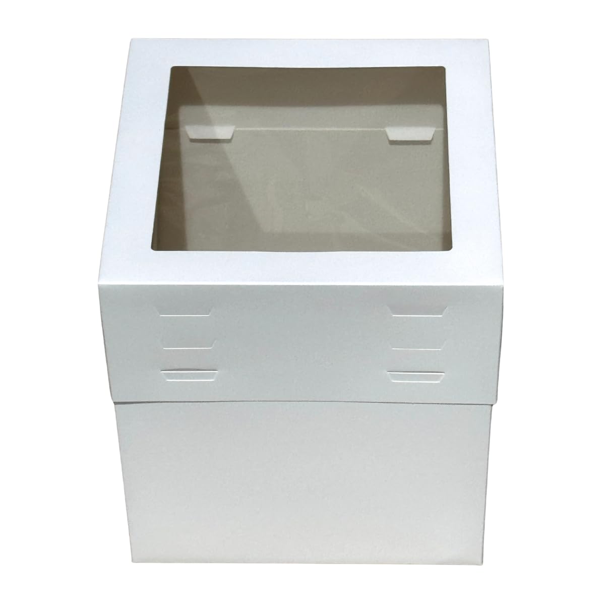 Decoraciondulce - Confezione da 10 scatole per torte, bianco altezza regolabile con finestra 30 x 30 x 20 a 30 cm. (30 x 30)