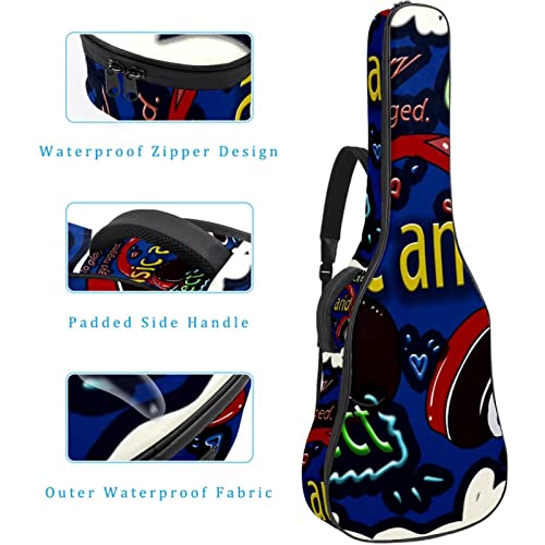 Étui de protection rembourré pour guitare acoustique classique Motif lettres graffiti, Multicolore 01., 42.9×16.9×4.7 in… - Les Beatles, Paul McCartney, John Lennon, RIngo Starr, George Harrison Étui de protection rembourré pour guitare acoustique classique Motif lettres graffiti, Multicolore 01., 42.9x16.9x4.7 in… – Image 5