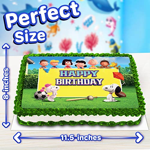 8.3 Snoopy Cake Topper –Square Edible Birthday Cake Decorations, Happy Birthday Cake #TOP2