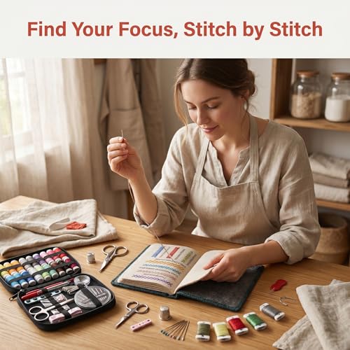 Image of ARTACE Embroidery Stitch Book Kit for Beginners, Cross Stitch Starter Kit with Practice Book, DIY Craft Embroidery Patterns for Adults, Stitch Sampler Book