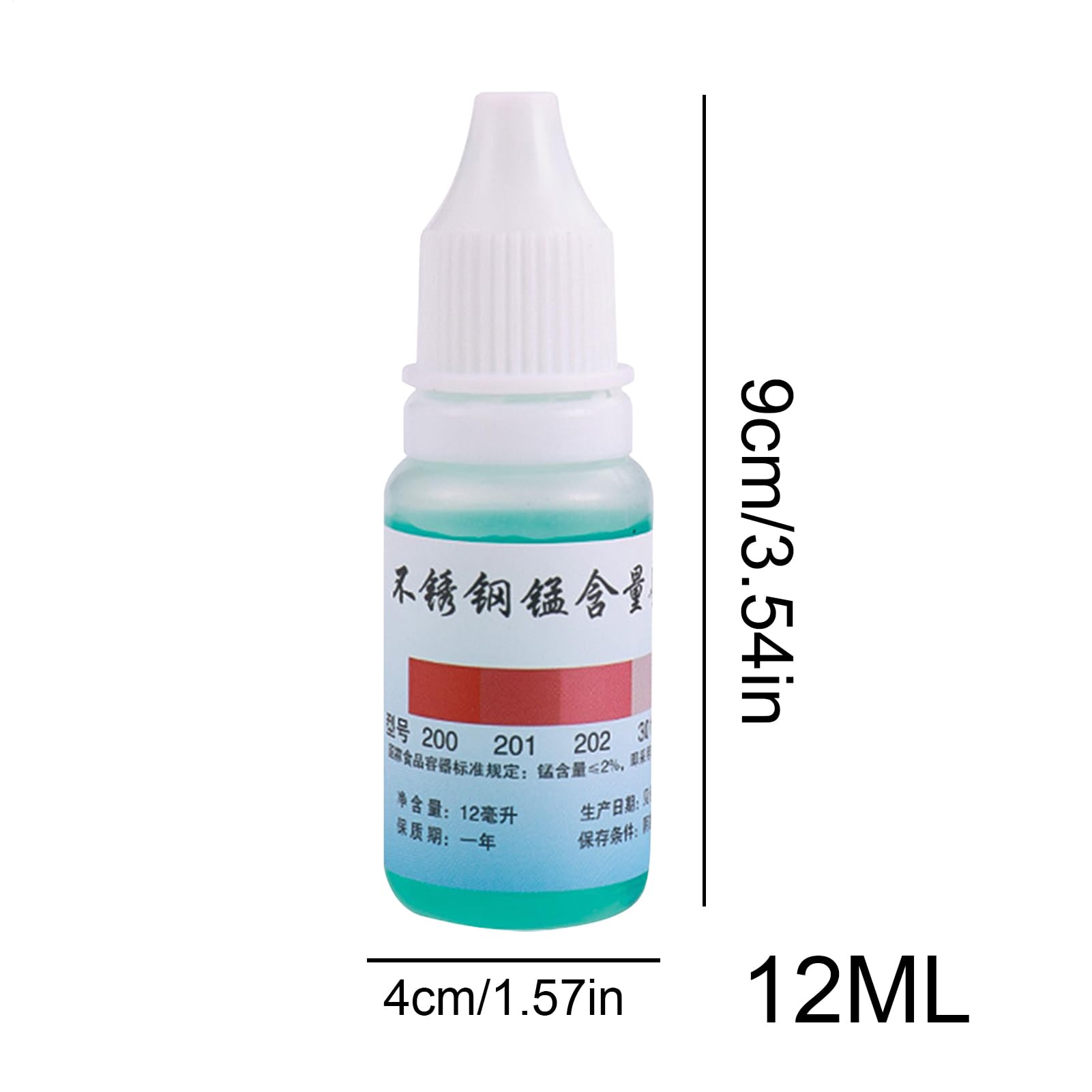 Flüssigkeit aus Edelstahl 304, tragbarer Tester, 12 ml, schnelles Küchengerät, Echtheitserkennungsagent, Edelstahl-Lösung