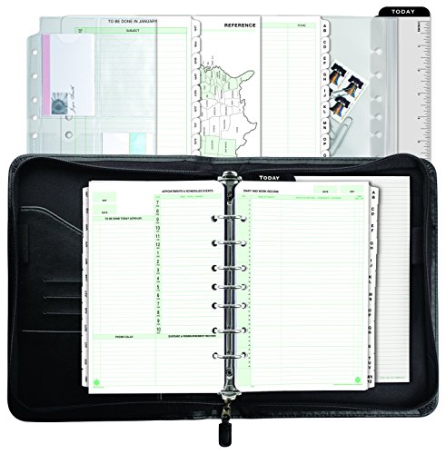 Day-Timer Briefcase Starter Set, Undated, 7 Ring, Desk Size, 5-1/2 x 8-1/2", Black (44531)