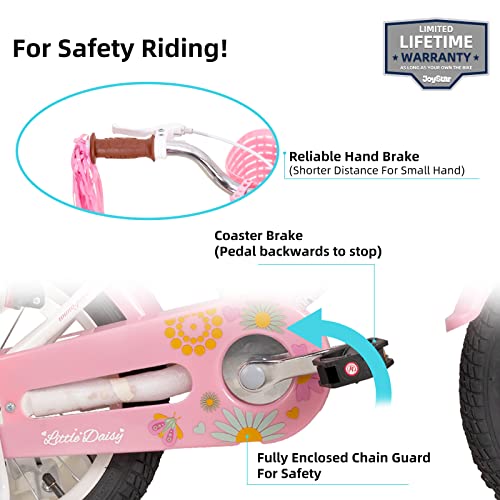 Joystar Little Daisy 12 Inch Kids Bike For 2 3 4 Years Girls Toddler Bike With Training Wheels Princess Kids Bicycle With Basket Bike Streamers Toddler Cycle Bikes White #TOP2