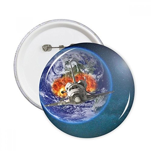 Badge bouton planètes colorées Terre Spacecraft pour customiser un sac