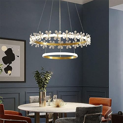 Lustre Suspension Cristal LED Variable, éclairage parfait pour grande table