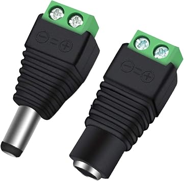 10 Pairs 12V 5A DC Power Plug Connectors 5.5mm x 2.1mm Includes 10 Male & 10 Female Jacks for LED Strips, CCTV Cameras, Security Systems & More. Durable Barrel Adapters Plug