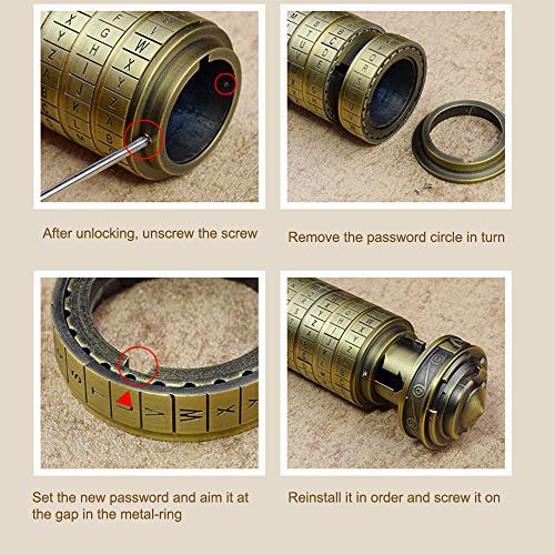 yorten Mini Cryptex Locks Alphabet Password Cylinder Code Toys Wedding Gifts Valentines's Day Interesting Creative Romantic Birthday Gifts Three Kinds of Types