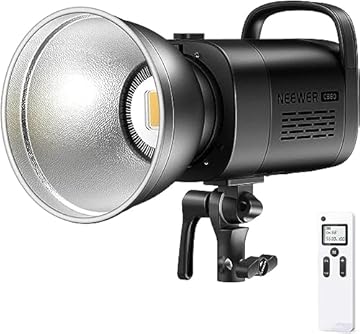 NEEWER CB60 70W Luce Video LED con Controllo 2,4G Illuminazione Video Continua COB 5600K CRI 97+/TLCI 97+/9000Lux@1M/Attacco Bowens per Studio Registrazione Fotografia (Nero)
