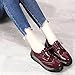Imagen de ANUFER Mujeres Elegante con Cordones Brogues Plataforma Piel Sintética de Charol Casual Zapatillas Deportivas SN0701109 Borgoña EU37