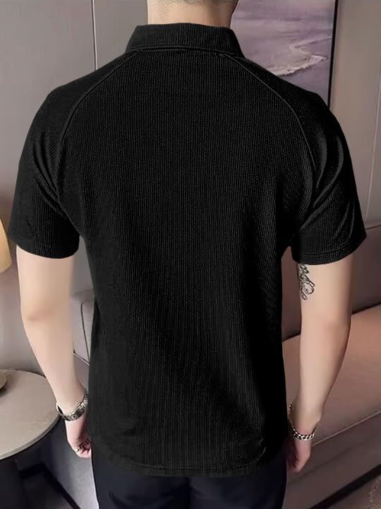 Image of GRECIILOOKS Tshirt for Man | T Shirt for Mans | Mens Tshirts | Polo T- Shirt for Mens | Half Sleeve Polo Neck Tshirt for Men (Available in Plus Sizes)