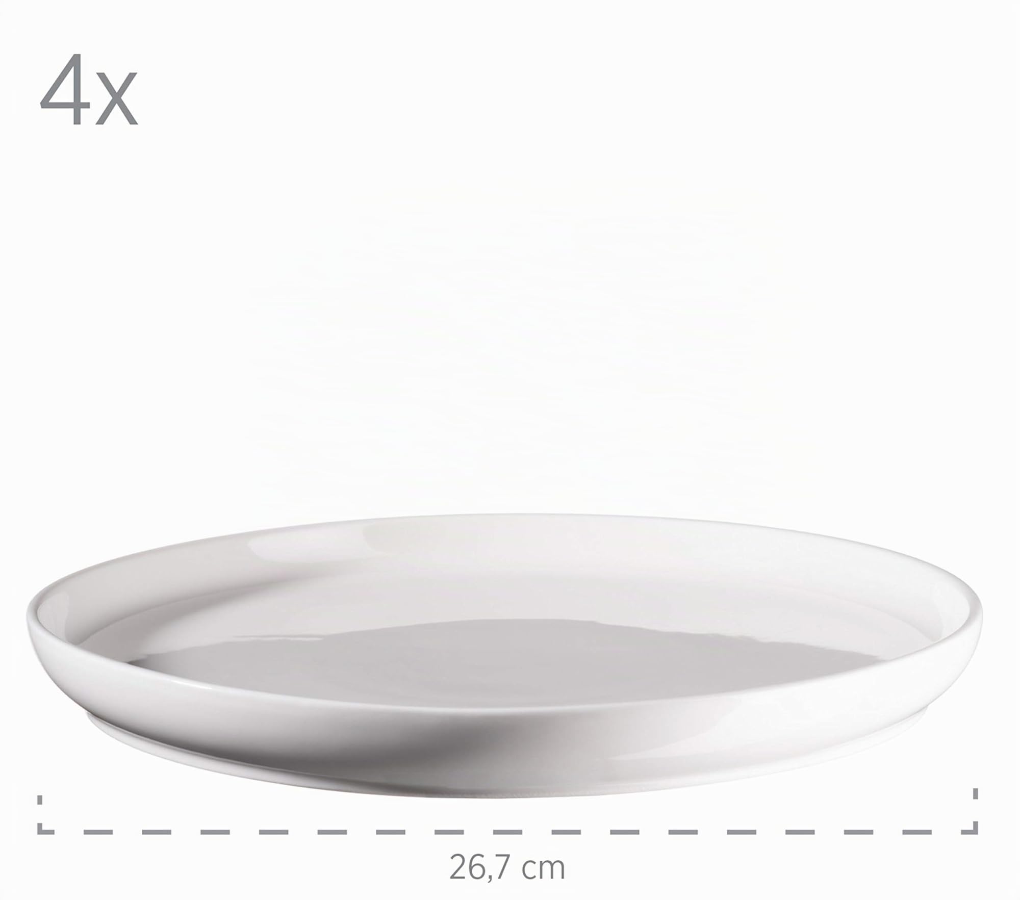 MÄSER 931617 Serie Finaro, Geschirr Set für 4 Personen in Gastronomie-Qualität, skandinavisches Design, 16-teiliges Kombiservice, Weiß, Durable Porzellan