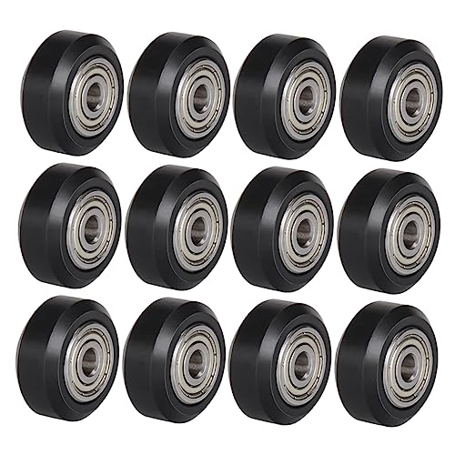 Gatuida 12pcs Fixed Pulley Pom Wheel Linear Bearing Printer Wheels for Printer Accessories