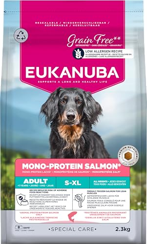 Eukanuba Mono-Protein Lachs Hundefutter - Special Care Trockenfutter mit nur Lachs als tierischem Protein, allergenarme Rezeptur, 2,3 kg