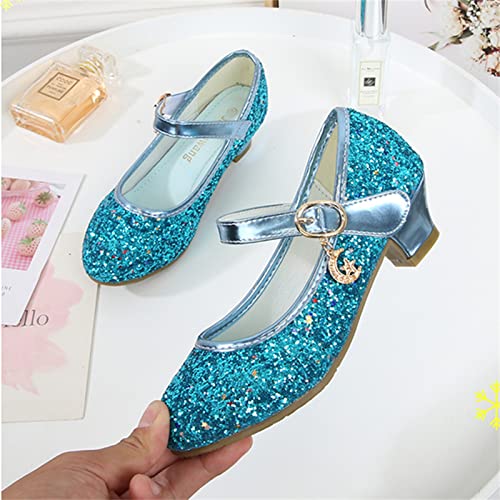 OMEARK Minimalist Girls Shoes Princess Sparkly Sequin Sandals Fashion Low Heeled Girls Dress Shoes Round Toe Non-Slip Wedding Party Ballet Flats for Kids Toddler2