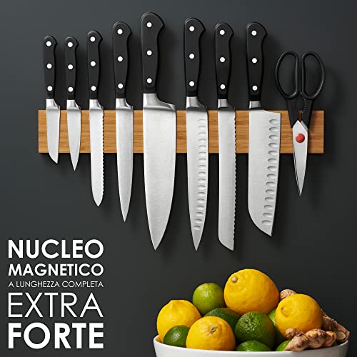 LARHN Barra Magnetica per Coltelli in Bambù con Magnete Extra Forte - 40cm - Porta-Coltelli Cucina Magnetico - immagine 4