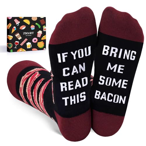 Product Image of the Zmart Bacon Socks for Men Women - Meat Lovers Gifts, Bring Me Bacon Food Gifts, Christmas Stocking Stuffers