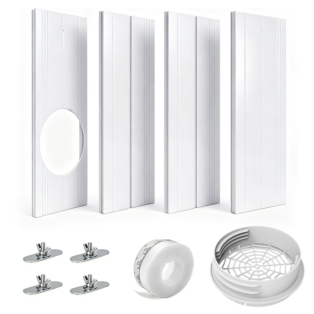 Kit Ventana Corredera Aire Acondicionado Portatil, 4 Piezas Kit de Ventilación de Ventanas de Aire Acondicionado Portátil, Kit Ventana Aire Acondicionado para Ventana de 43-140cm