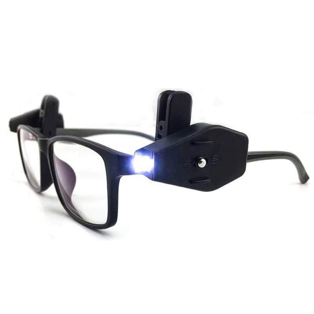Austinstore Portable Mini LED Light Glasses Clip-on Lamp Reading Illumination Outdoor Tool Black