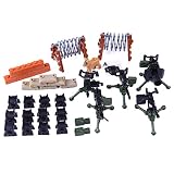 LootPop Juego de armas militares para figuras – Juego de armas militares DIY – Equipo de ametralladoras (bloques de construcción de piedras pequeñas) – 100% compatible con otras marcas – Juguetes de