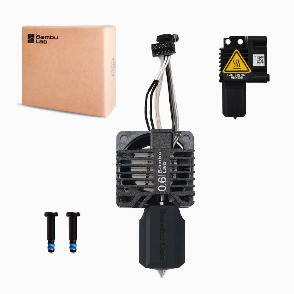 Bamboo Lab Original P1P Hotend P1S Hardened Steel Hot End Kit Set with Fan Hot End Kit Assembly for Bambu LAB P1S, P1P 3D Printer 0.6mm